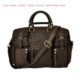 Men Real Leather Antique Large Capacity Travel Briefcase Business 15.6" Laptop Case Attache Messenger Bag Portfolio 3061b