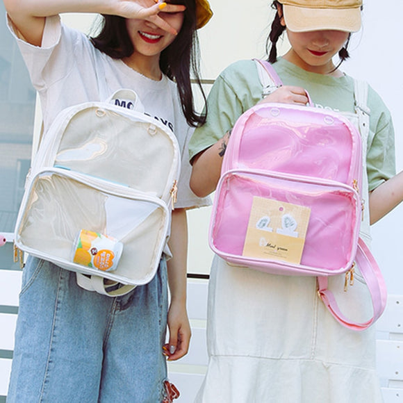 Cute Clear Transparent Women Backpacks