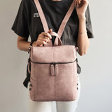 Simple Style Backpack Women Leather Backpacks For Teenage Girls School Bags Fashion