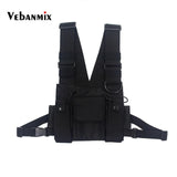 Fashion Nylon Chest Rig Bag Black Vest Hip Hop Streetwear Functional Tactical