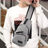 Male Shoulder Bag USB Charging Crossbody Bags Men