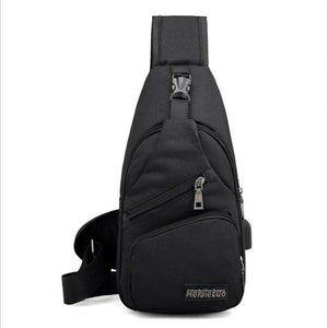 Male Shoulder Bag USB Charging Crossbody Bags Men