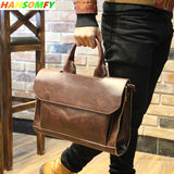 Men Genuine Leather handbag Crazy Horse Messenger Bag