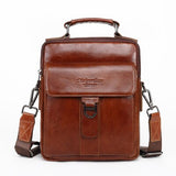 Genuine Leather Messenger Bag Men Travel Crossbody Shoulder Bag